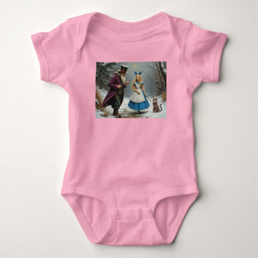 Winter Alice baby roze bodywarmer Romper (Voorkant)