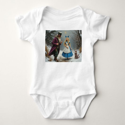 Winter Alice baby witte bodysuit (Voorkant)