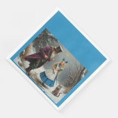 Winter Alice blauw dinerpapier servetten (Hoek)