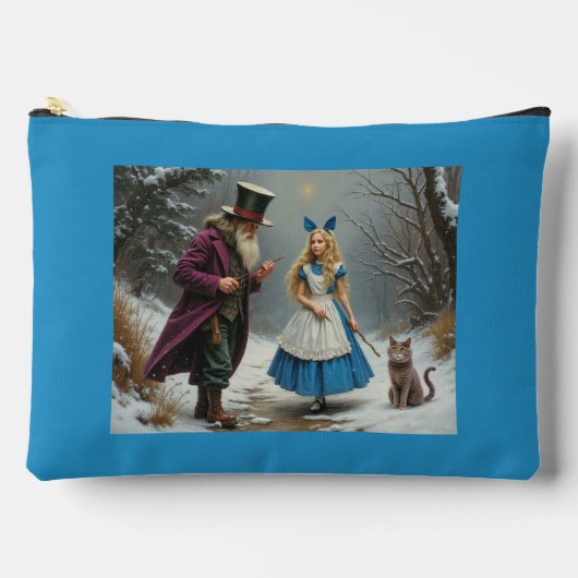 Winter Alice blauw groot zakje Etui (Voorkant)