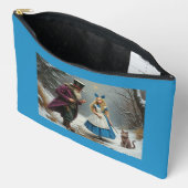 Winter Alice blauw groot zakje Etui (Open)