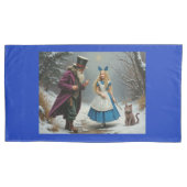 Winter Alice blauw King kussenslopen paar (Voorkant-Links)