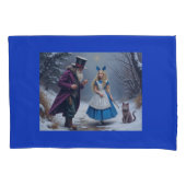 Winter Alice blauw standaard kussenslopen paar (Voorkant-Links)