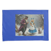 Winter Alice blauw standaard kussenslopen paar (Voorkant-Rechts)