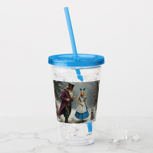 Winter Alice blauwe acryl tumbler Acryl Drinkbeker (Voorkant ijs)