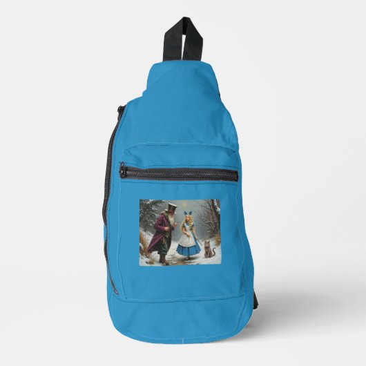 Winter Alice blauwe draagtas rugzak (Voorkant)