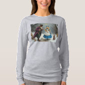 Winter Alice dames grijs T-shirt met lange mouwen (Voorkant)