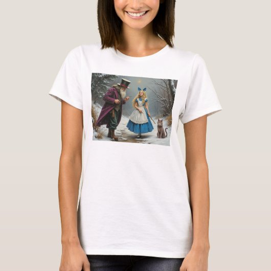 Winter Alice dames wit T-shirt (Voorkant)