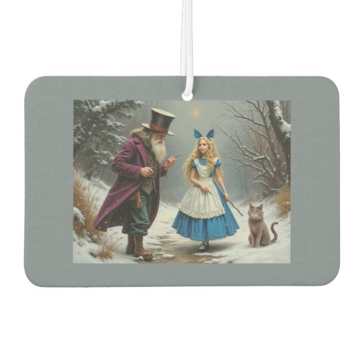 Winter Alice grijze auto luchtverfrisser (Voorkant)