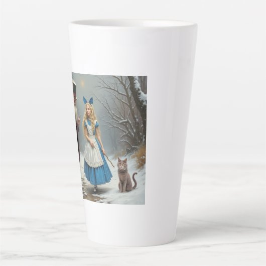 Winter Alice grote latte mok (Voorkant)