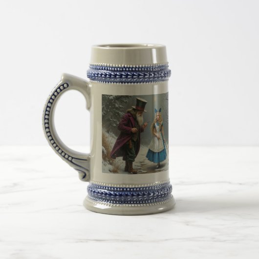 Winter Alice rechterhand blauwe stein Bierpul (Links)