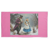 Winter Alice roze King kussenslopen paar (Voorkant-Links)