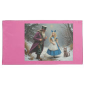 Winter Alice roze King kussenslopen paar (Voorkant-Rechts)