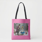Winter Alice roze schouder canvas tas (Voorkant)