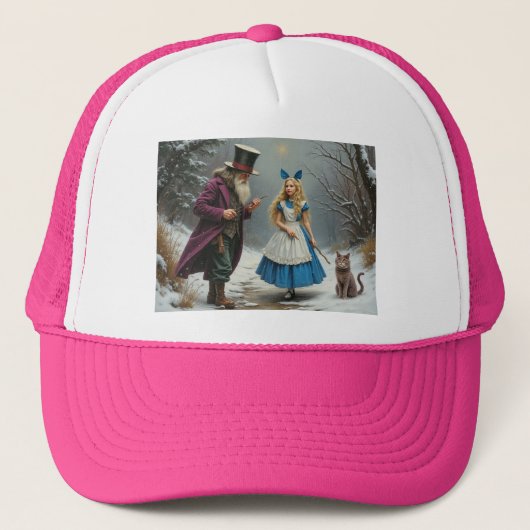 Winter Alice roze trucker hoed Pet (Voorkant)