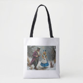 Winter Alice witte schouder canvas tas (Voorkant)