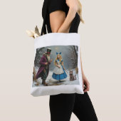 Winter Alice witte schouder canvas tas (Dichtbij)