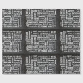 Winter-alkboardwoordwolk Cadeaupapier (Vlak)