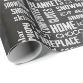 Winter-alkboardwoordwolk Cadeaupapier (Rol Hoek)