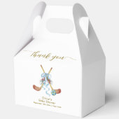 Winter All Star Bow Floral Hockey Baby Shower Bedankdoosjes (Achterkant)