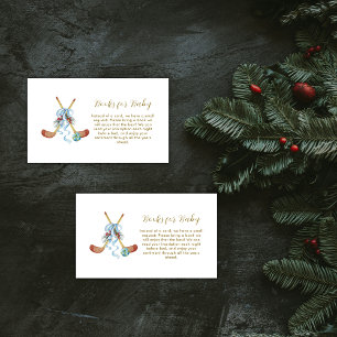 Winter All Star Bow Hockey Boeken Voor Baby Shower Informatiekaartje