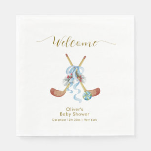 Winter All Star Hockey Baby Shower Welkom Servet