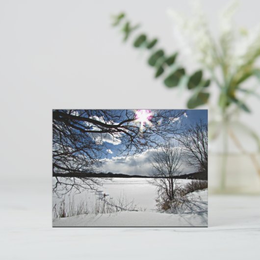 "Winter Along the Mohawk" Briefkaart (Staand voorkant)