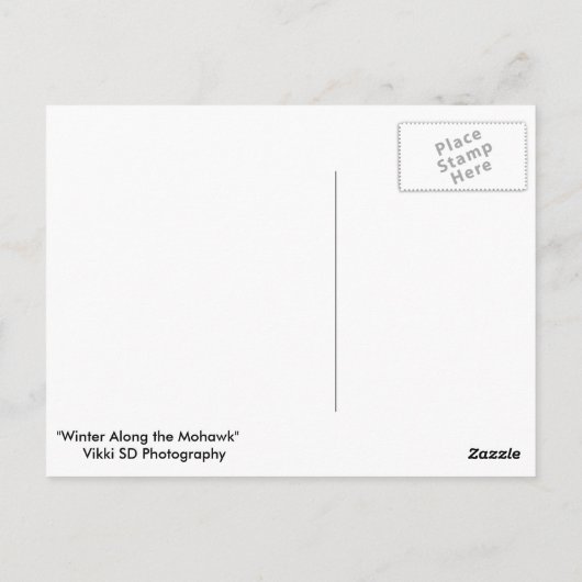 "Winter Along the Mohawk" Briefkaart (Achterkant)