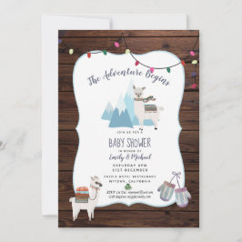 Winter Alpaca Baby Shower Uitnodiging