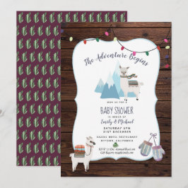 Winter Alpaca Baby Shower Uitnodiging
