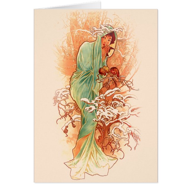 Winter - Alphonse Mucha Art Nouveau (Voorkant)