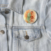 Winter - Alphonse Mucha Art Nouveau Ronde Button 5,7 Cm (In situ)
