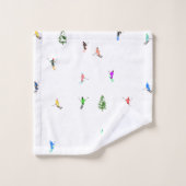 Winter Alpine Skiërs Skiën Patroon Bad Handdoek (Wasdoekje)