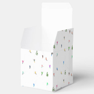 Winter Alpine Skiërs Skiën Patroon Bedankdoosjes