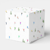 Winter Alpine Skiërs Skiën Patroon Bedankdoosjes (Achterkant)