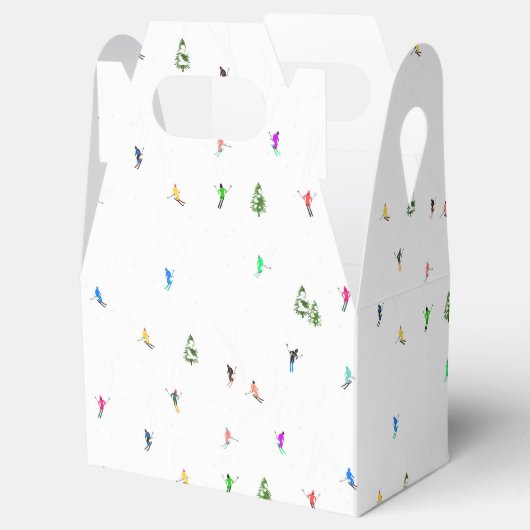 Winter Alpine Skiërs Skiën Patroon Bedankdoosjes (Geopend)