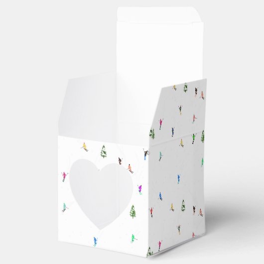 Winter Alpine Skiërs Skiën Patroon Bedankdoosjes (Geopend)