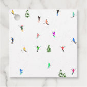 Winter Alpine Skiërs Skiën Patroon Bedankjes Labels (Voorkant)