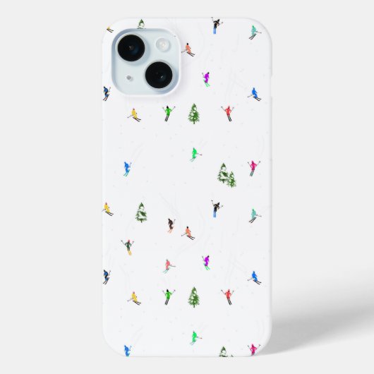Winter Alpine Skiërs Skiën Patroon Case-Mate iPhone Case (Achterkant)
