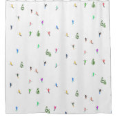 Winter Alpine Skiërs Skiën Patroon Douchegordijn (Voorkant)