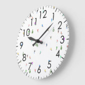 Winter Alpine Skiërs Skiën Patroon Grote Klok (Hoek)