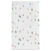 Winter Alpine Skiërs Skiën Patroon Klein Cadeauzakje (Achterkant)