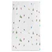 Winter Alpine Skiërs Skiën Patroon Klein Cadeauzakje (Voorkant)