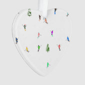 Winter Alpine Skiërs Skiën Patroon Ornament (voorkant)