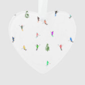 Winter Alpine Skiërs Skiën Patroon Ornament (achterkant)