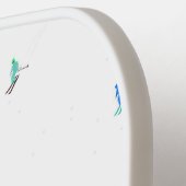 Winter Alpine Skiërs Skiën Patroon Pickleball Paddle (Links Detail)