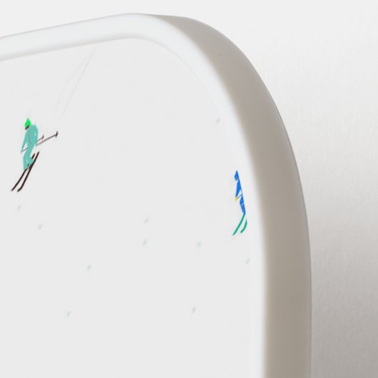 Winter Alpine Skiërs Skiën Patroon Pickleball Paddle (Links Detail)