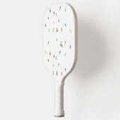 Winter Alpine Skiërs Skiën Patroon Pickleball Paddle (Links)
