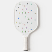 Winter Alpine Skiërs Skiën Patroon Pickleball Paddle (Achterkant)