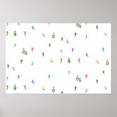 Winter Alpine Skiërs Skiën Patroon Poster (Voorkant)